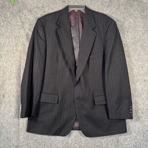 Brooks Brothers Wool Worsted Twill Blazer 46R Jacket XL Gray Pinstripe Old Money